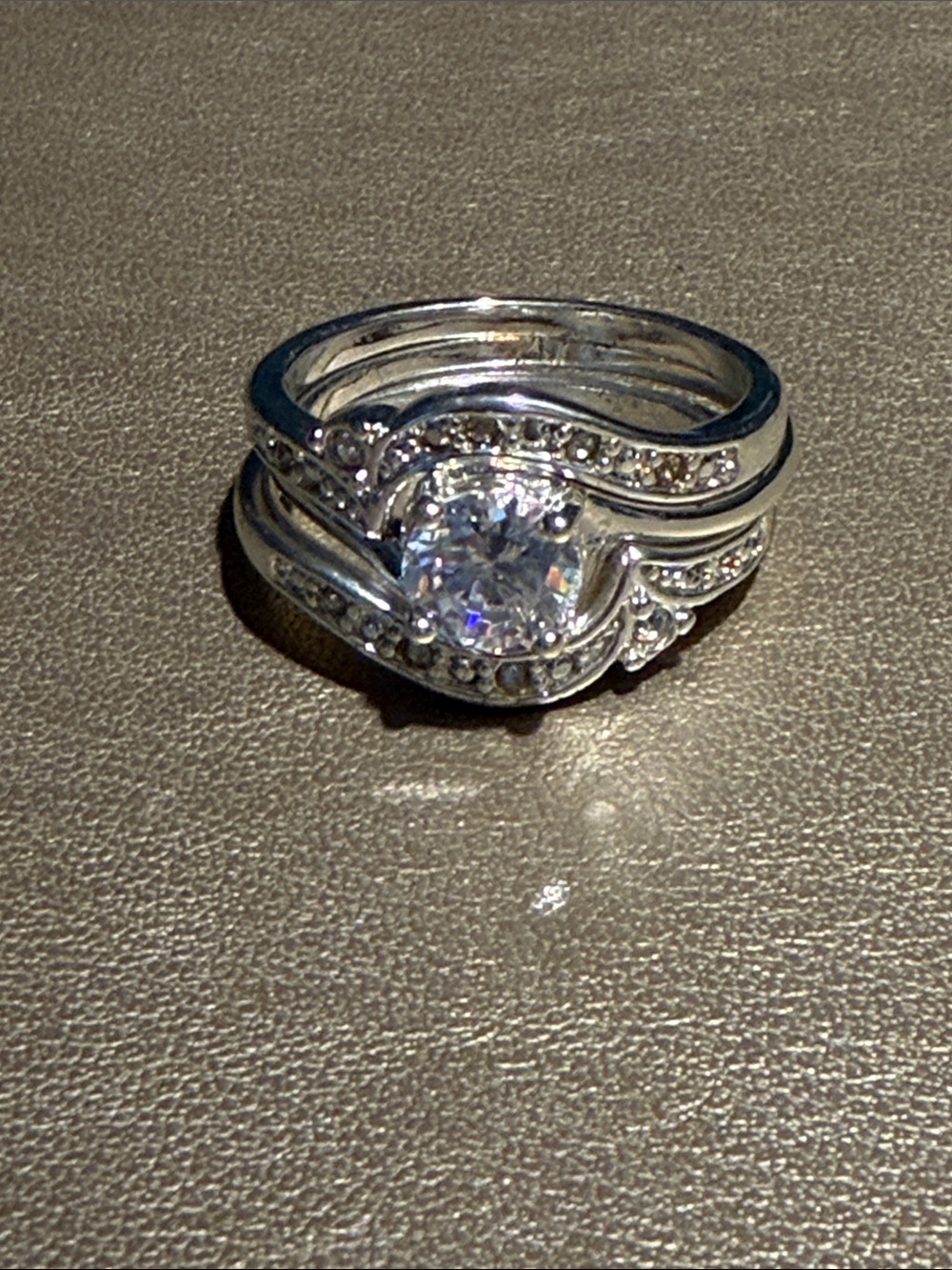 Avon Silver-Tone Ring Set with Sparkling Clear Stones